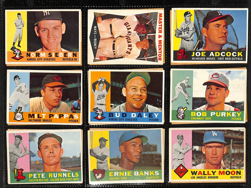 Lot of (250+) 1960 Topps Baseball Cards w. Stan Musial & Roberto Clemente